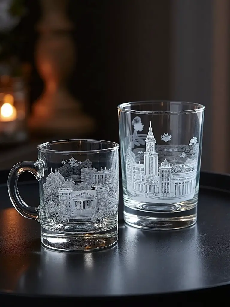 nostalgic college town drinking glasses