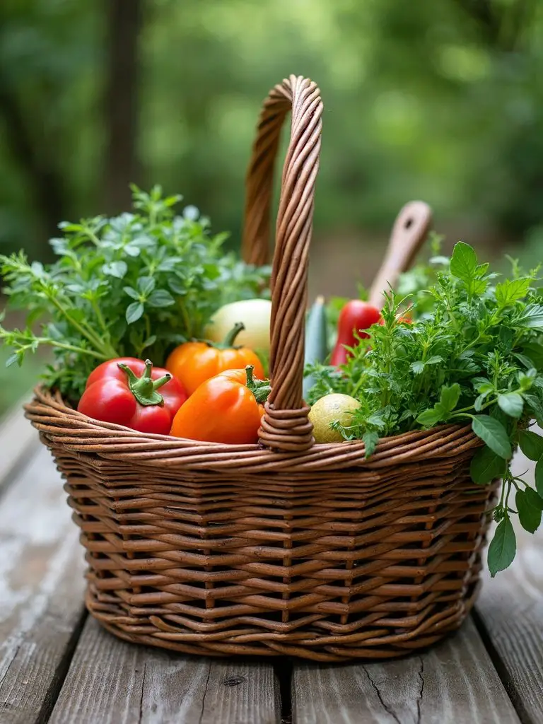 organized efficient gardening tool basket
