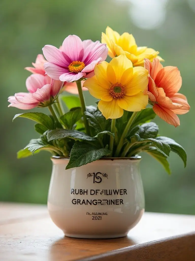 personalized birth flower garden pots