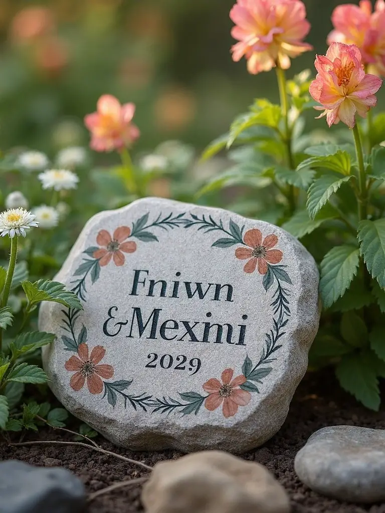 personalized birth month flower garden stones