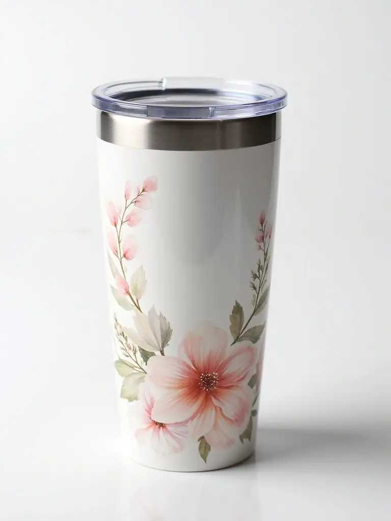 personalized floral temperature controlled spill proof