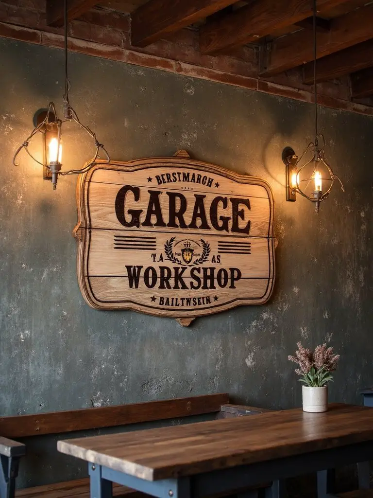 personalized garage workshop sign for dad
