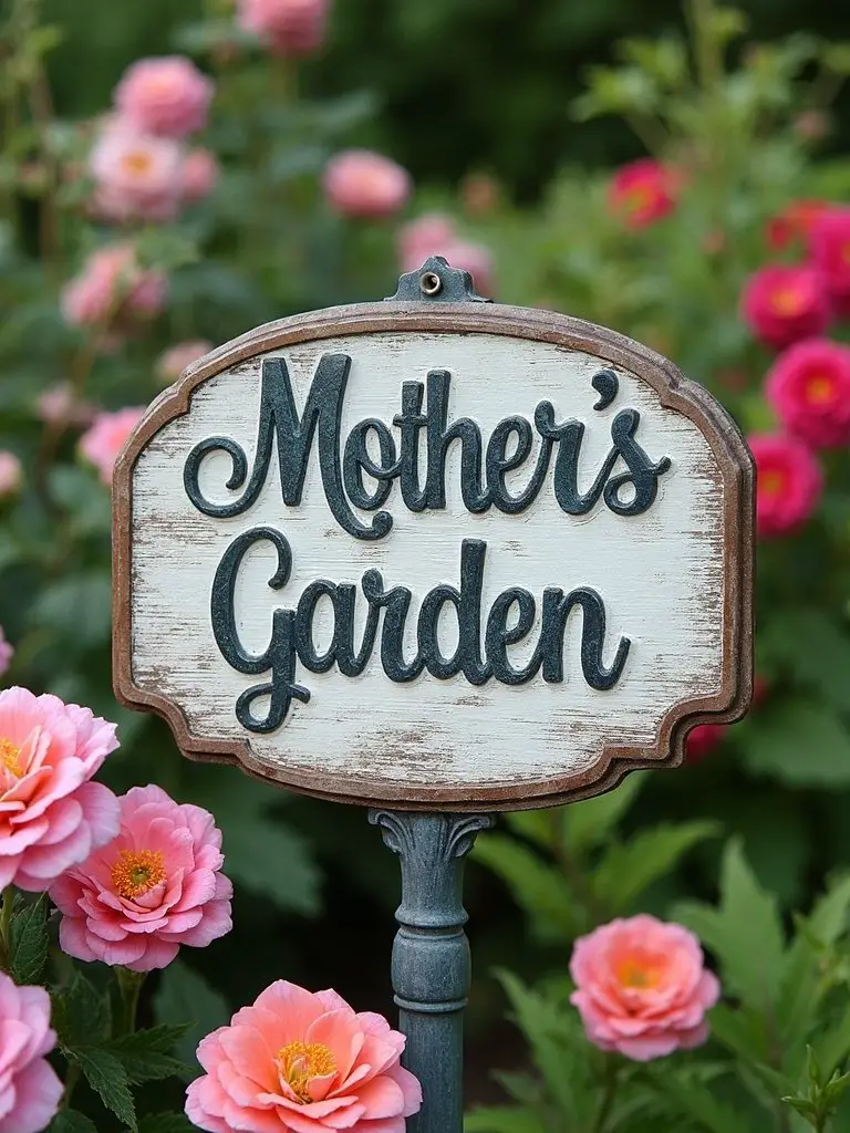 personalized garden sign honors mother s legacy