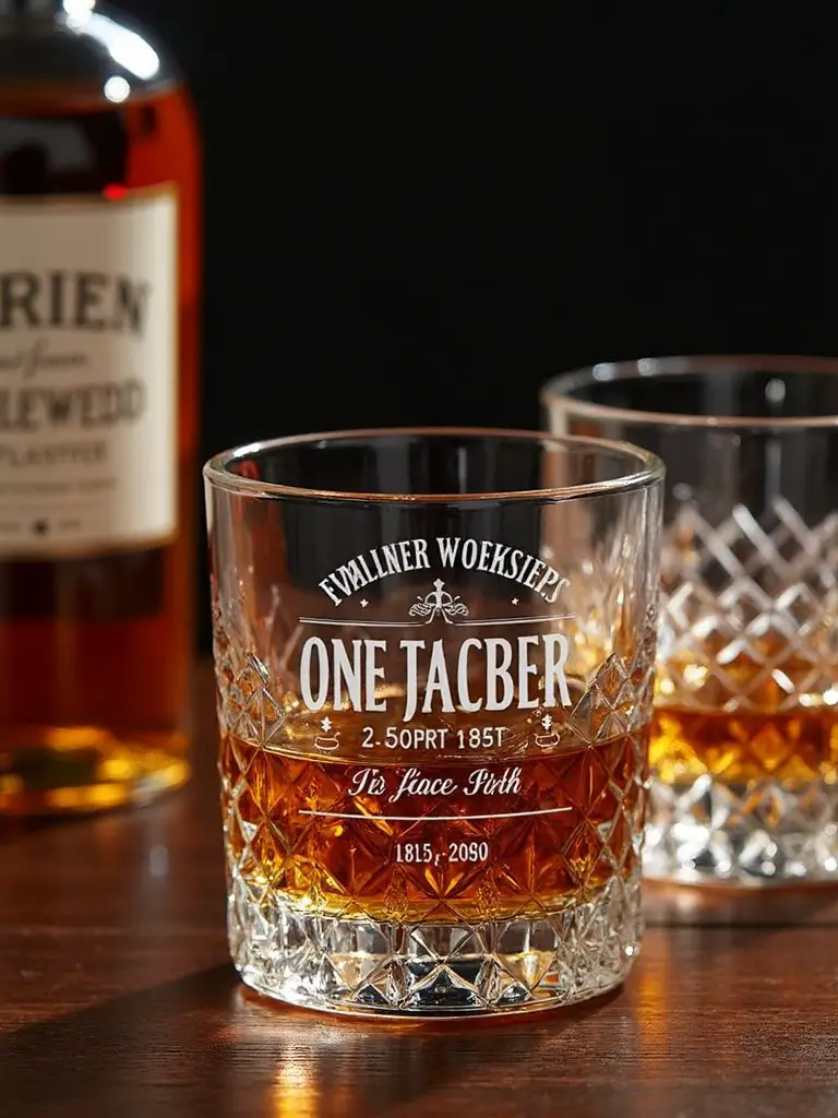 personalized glass commemorating dad s history