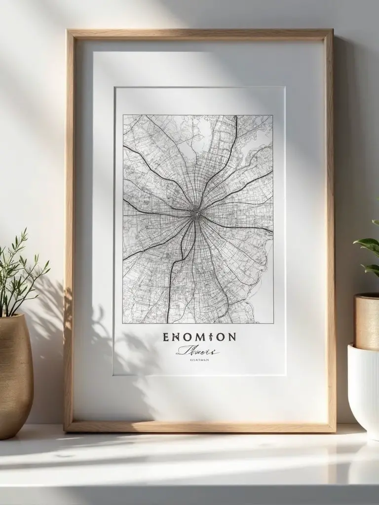 personalized hometown map art decor