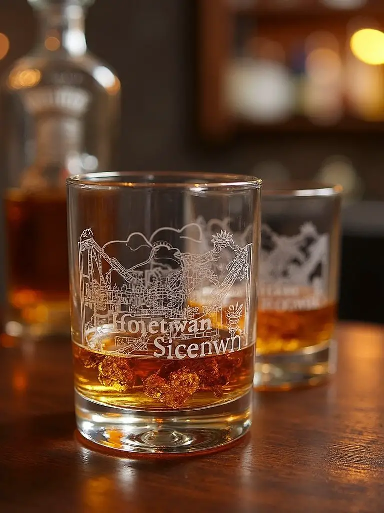 personalized hometown map drinking glasses