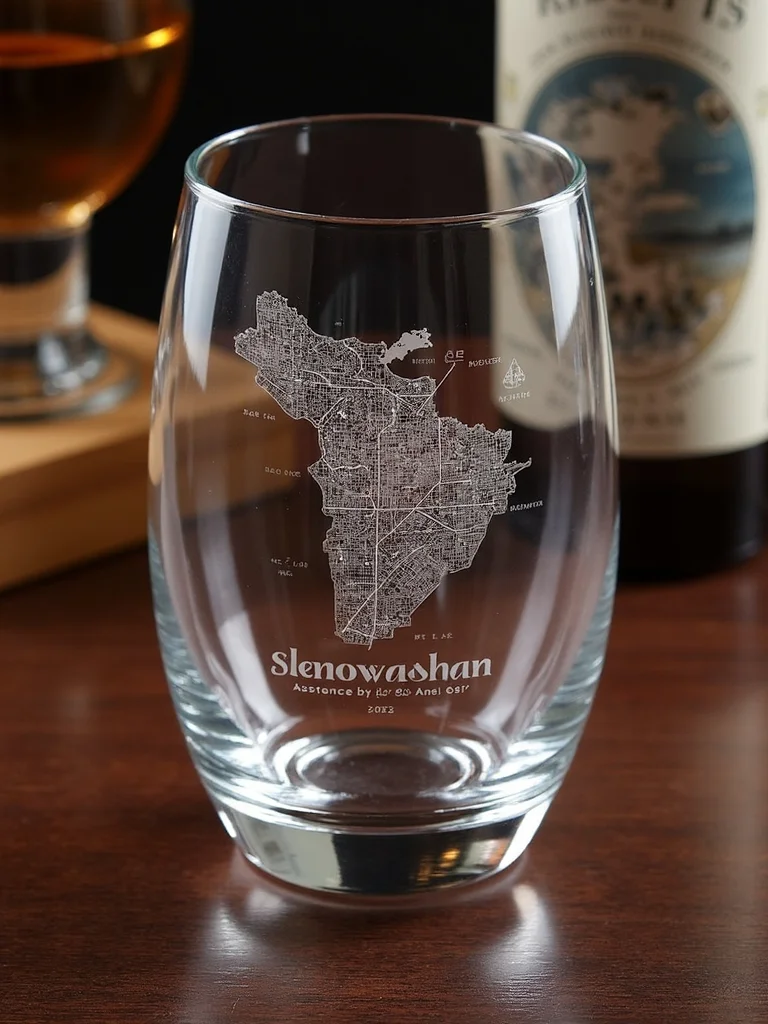personalized hometown whiskey glass memento