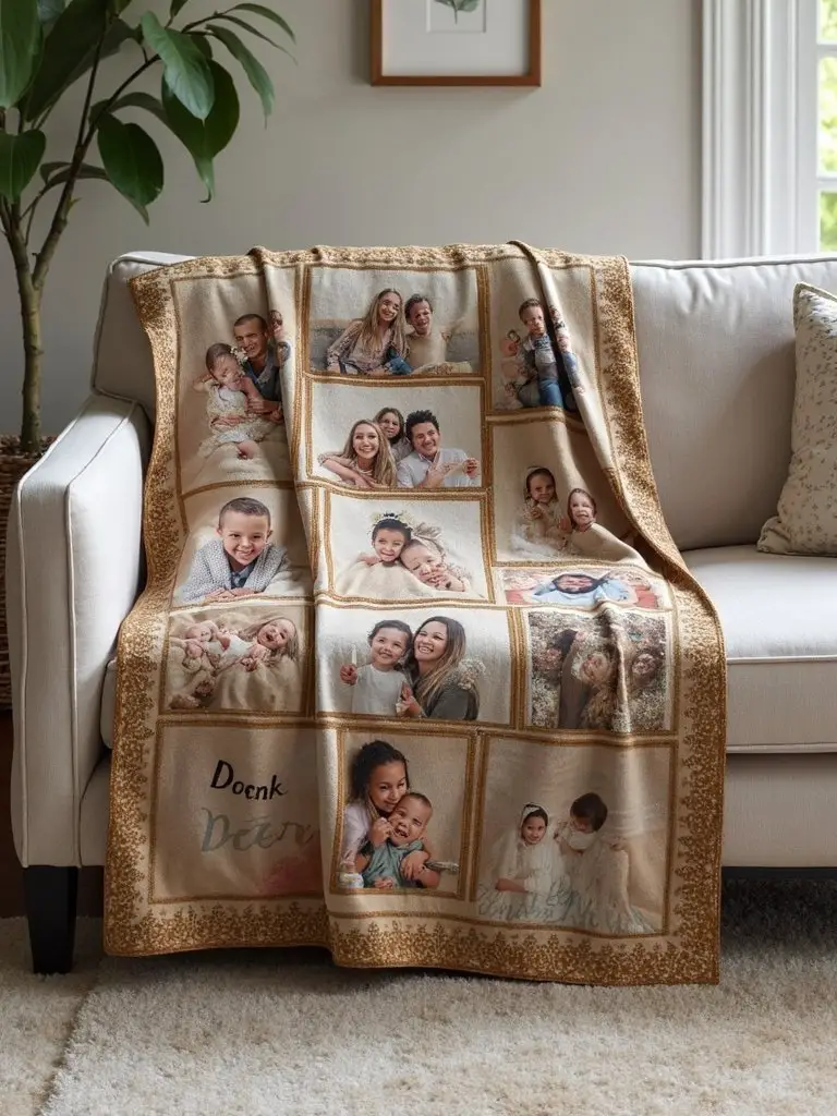 personalized keepsake family photo blanket