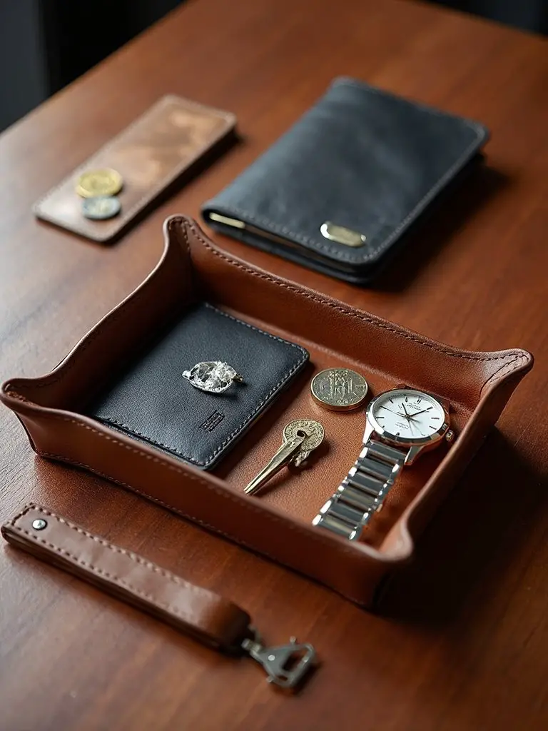 personalized leather organizer for daily essentials