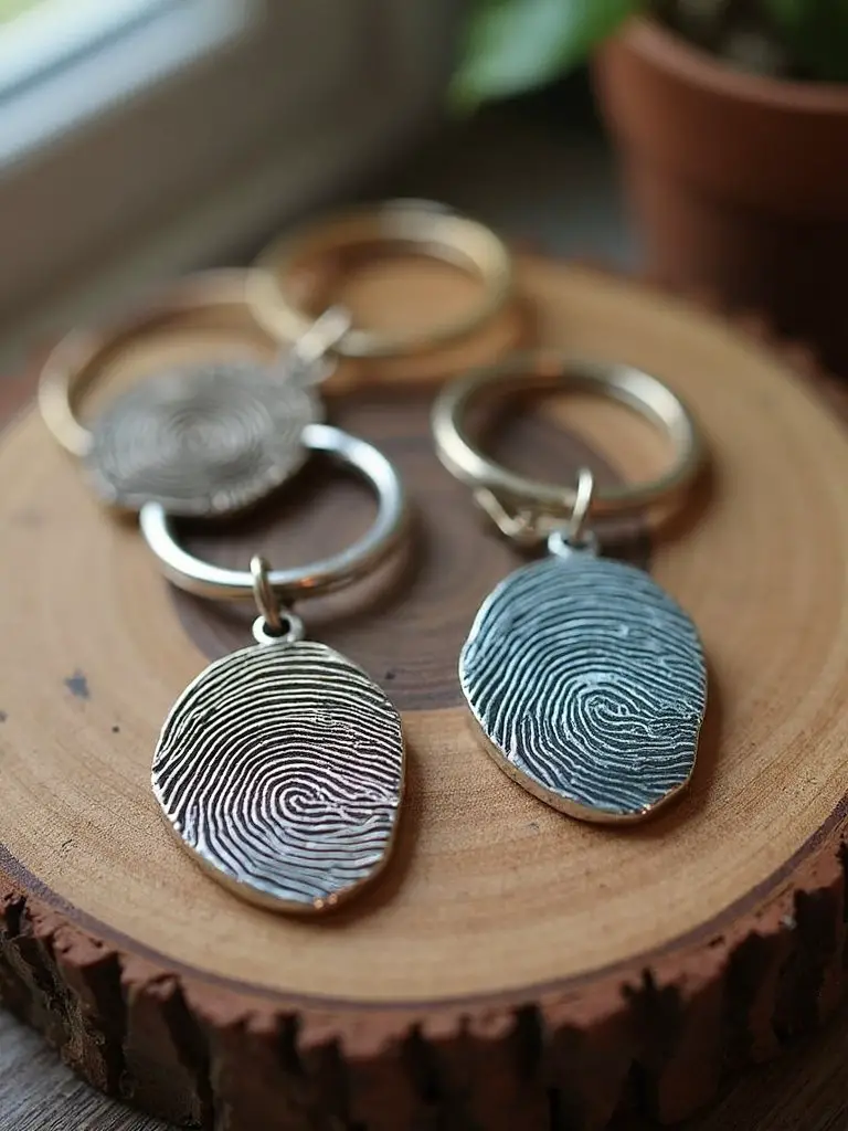 personalized sentimental practical fingerprint art keychains