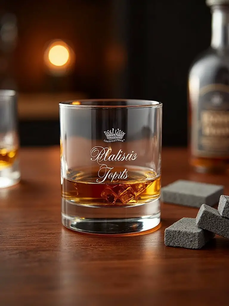 personalized sophisticated whiskey accessory set