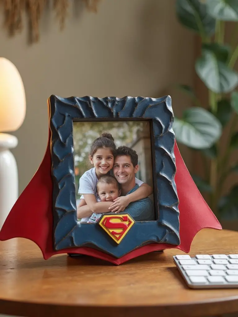 personalized superhero dad picture frame