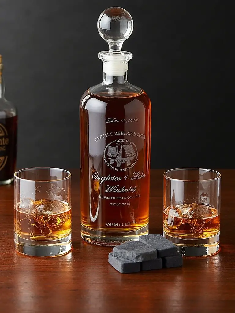 personalized whiskey decanter gift set