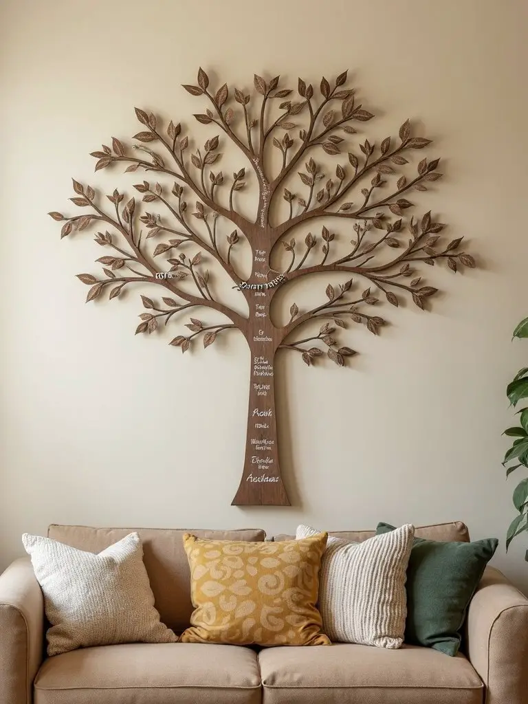 personalized wooden family tree wall art