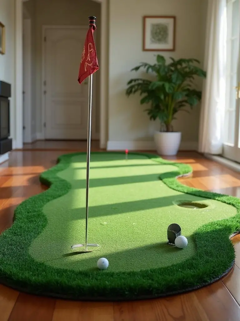portable indoor putting practice station