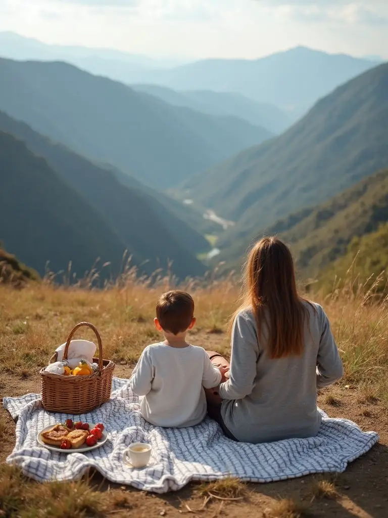 scenic outdoor picnic birthday celebration