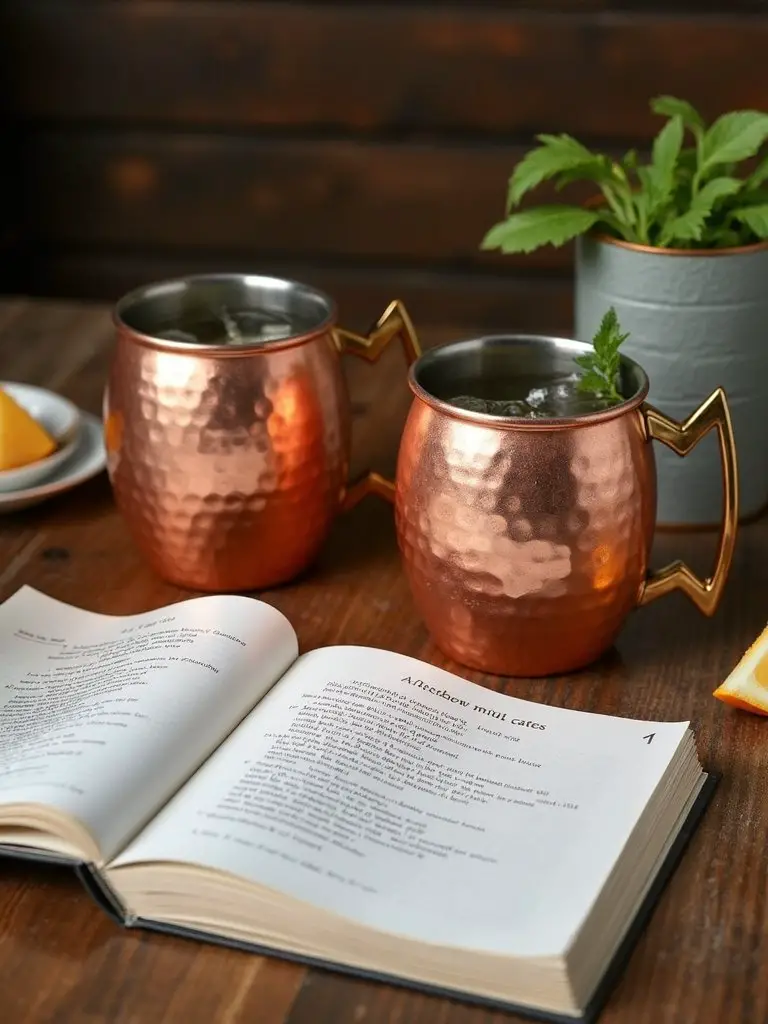 sophisticated cocktail destination with copper mugs