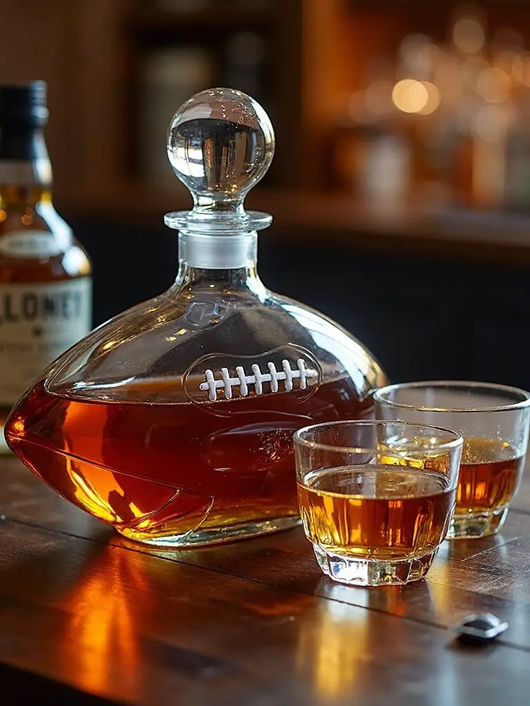 sports themed whiskey barware