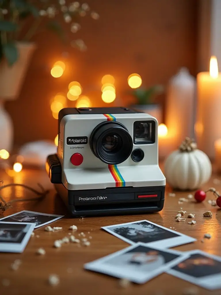 stylish instant camera with bluetooth