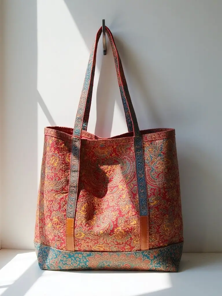 sustainable stylish ethically crafted repurposed sari bag