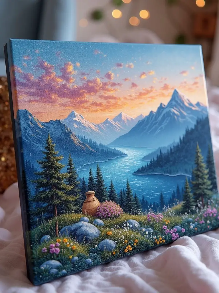 therapeutic adult diamond painting mountains