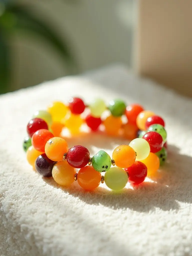vibrant ethical customizable fruit bracelet
