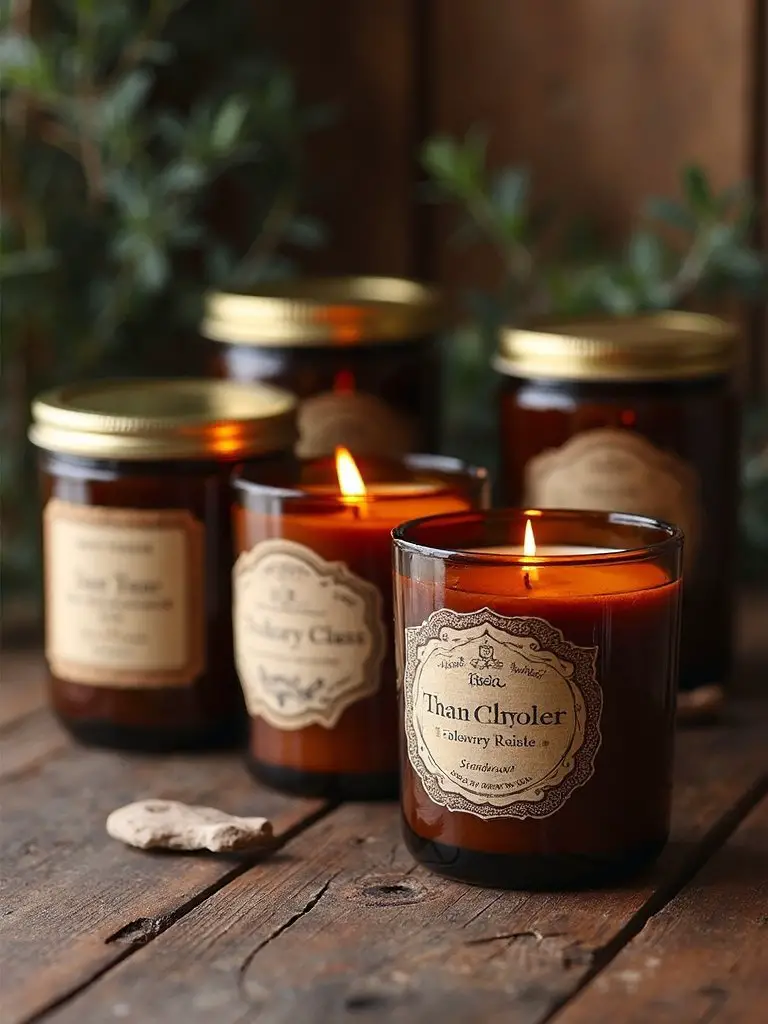 vintage style botanical sanctuary tranquility candles