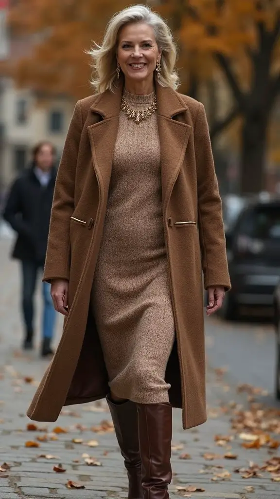 sophisticated knit dress versatile styling possibilities