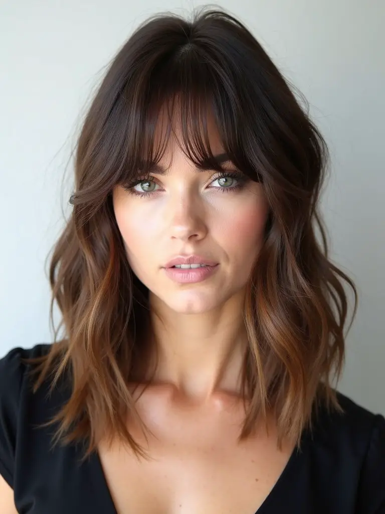 sophisticated practical volumizing face framing lob