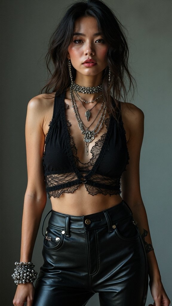 edgy flattering textural statement